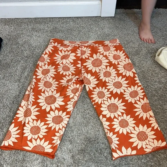Vintage Lucky Brand Sunflower Long Bermuda/Capris Size Large - Picture 3 of 6